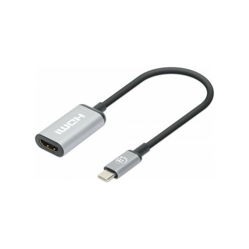 Manhattan Manhattan USB-C to HDMI Cable, 4K@60Hz, 5 Gbps (USB 3.2 Gen1 aka USB 3.0), 15cm, Black, Male to Male, Three Year Warranty, Polybag - adapterkabel - HDMI / USB - 15 cm