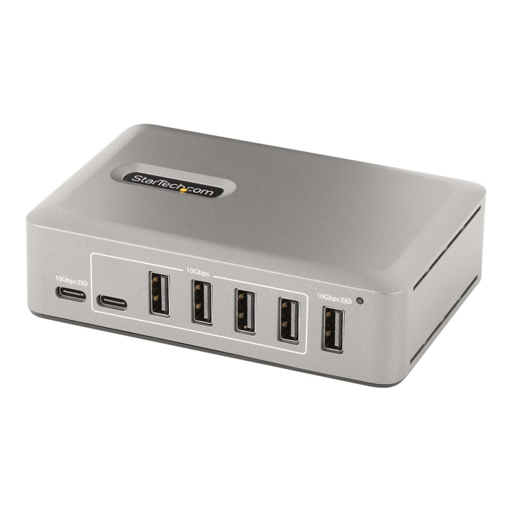Produktbild för StarTech.com 10-Port USB-C Hub, 8x USB-A + 2x USB-C, Self-Powered w/ 65W Power Supply, USB 3.1 10Gbps Hub w/ BC1.2 Charging, Desktop/Laptop USB Hub with 3ft Locking USB-IF Certified Cable - USB Expansion Hub (10G8A2CS-USB-C-HUB) - hubb - 10 portar