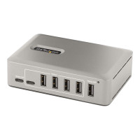 Produktbild för StarTech.com 10-Port USB-C Hub, 8x USB-A + 2x USB-C, Self-Powered w/ 65W Power Supply, USB 3.1 10Gbps Hub w/ BC1.2 Charging, Desktop/Laptop USB Hub with 3ft Locking USB-IF Certified Cable - USB Expansion Hub (10G8A2CS-USB-C-HUB) - hubb - 10 portar