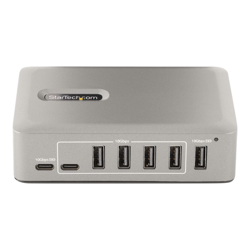 Produktbild för StarTech.com 10-Port USB-C Hub, 8x USB-A + 2x USB-C, Self-Powered w/ 65W Power Supply, USB 3.1 10Gbps Hub w/ BC1.2 Charging, Desktop/Laptop USB Hub with 3ft Locking USB-IF Certified Cable - USB Expansion Hub (10G8A2CS-USB-C-HUB) - hubb - 10 portar