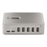 Produktbild för StarTech.com 10-Port USB-C Hub, 8x USB-A + 2x USB-C, Self-Powered w/ 65W Power Supply, USB 3.1 10Gbps Hub w/ BC1.2 Charging, Desktop/Laptop USB Hub with 3ft Locking USB-IF Certified Cable - USB Expansion Hub (10G8A2CS-USB-C-HUB) - hubb - 10 portar