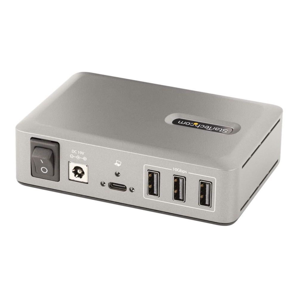 Produktbild för StarTech.com 10-Port USB-C Hub, 8x USB-A + 2x USB-C, Self-Powered w/ 65W Power Supply, USB 3.1 10Gbps Hub w/ BC1.2 Charging, Desktop/Laptop USB Hub with 3ft Locking USB-IF Certified Cable - USB Expansion Hub (10G8A2CS-USB-C-HUB) - hubb - 10 portar