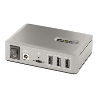 Produktbild för StarTech.com 10-Port USB-C Hub, 8x USB-A + 2x USB-C, Self-Powered w/ 65W Power Supply, USB 3.1 10Gbps Hub w/ BC1.2 Charging, Desktop/Laptop USB Hub with 3ft Locking USB-IF Certified Cable - USB Expansion Hub (10G8A2CS-USB-C-HUB) - hubb - 10 portar