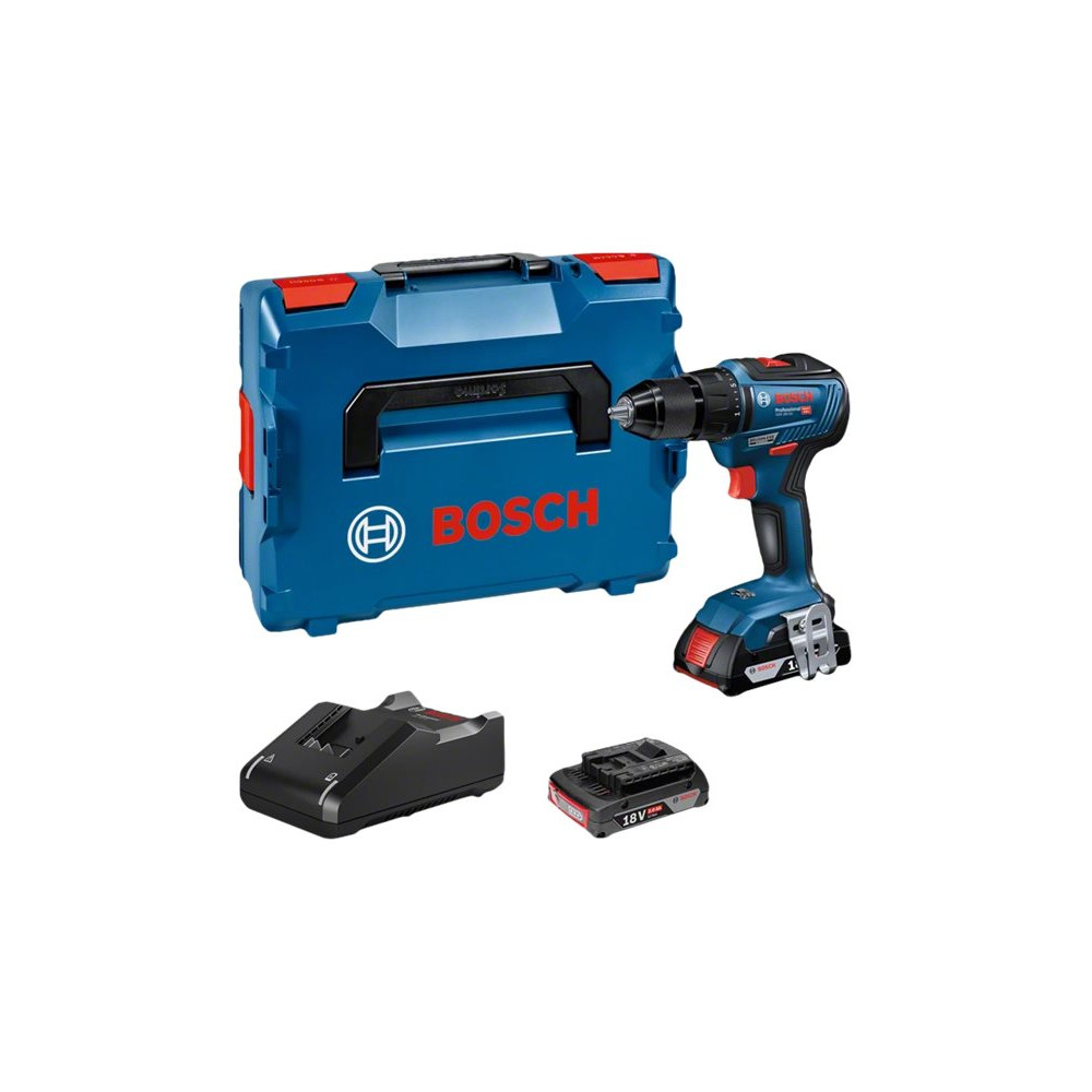 Produktbild för Bosch GSR 18V-45 Professional - borr/drivare - sladdlös - 2 hastigheter - 2 batterier, laddare medföljer