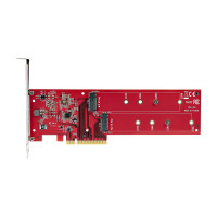 Produktbild för StarTech.com Dual M.2 PCIe SSD Adapter Card, x8 / x16 Dual NVMe or AHCI M.2 SSD to PCI Express 4.0, Up to 7.8GBps/Drive, For 2242/2260/2280/22110mm PCIe M-Key M2 SSDs, Bifurcation Required - PC/Linux Compatible (DUAL-M2-PCIE-CARD-B) - gränssnittsadapter -