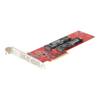 Produktbild för StarTech.com Dual M.2 PCIe SSD Adapter Card, x8 / x16 Dual NVMe or AHCI M.2 SSD to PCI Express 4.0, Up to 7.8GBps/Drive, For 2242/2260/2280/22110mm PCIe M-Key M2 SSDs, Bifurcation Required - PC/Linux Compatible (DUAL-M2-PCIE-CARD-B) - gränssnittsadapter -