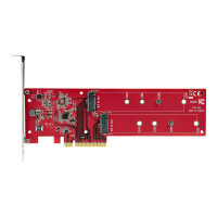 Produktbild för StarTech.com Dual M.2 PCIe SSD Adapter Card, x8 / x16 Dual NVMe or AHCI M.2 SSD to PCI Express 4.0, Up to 7.8GBps/Drive, For 2242/2260/2280/22110mm PCIe M-Key M2 SSDs, Bifurcation Required - PC/Linux Compatible (DUAL-M2-PCIE-CARD-B) - gränssnittsadapter -