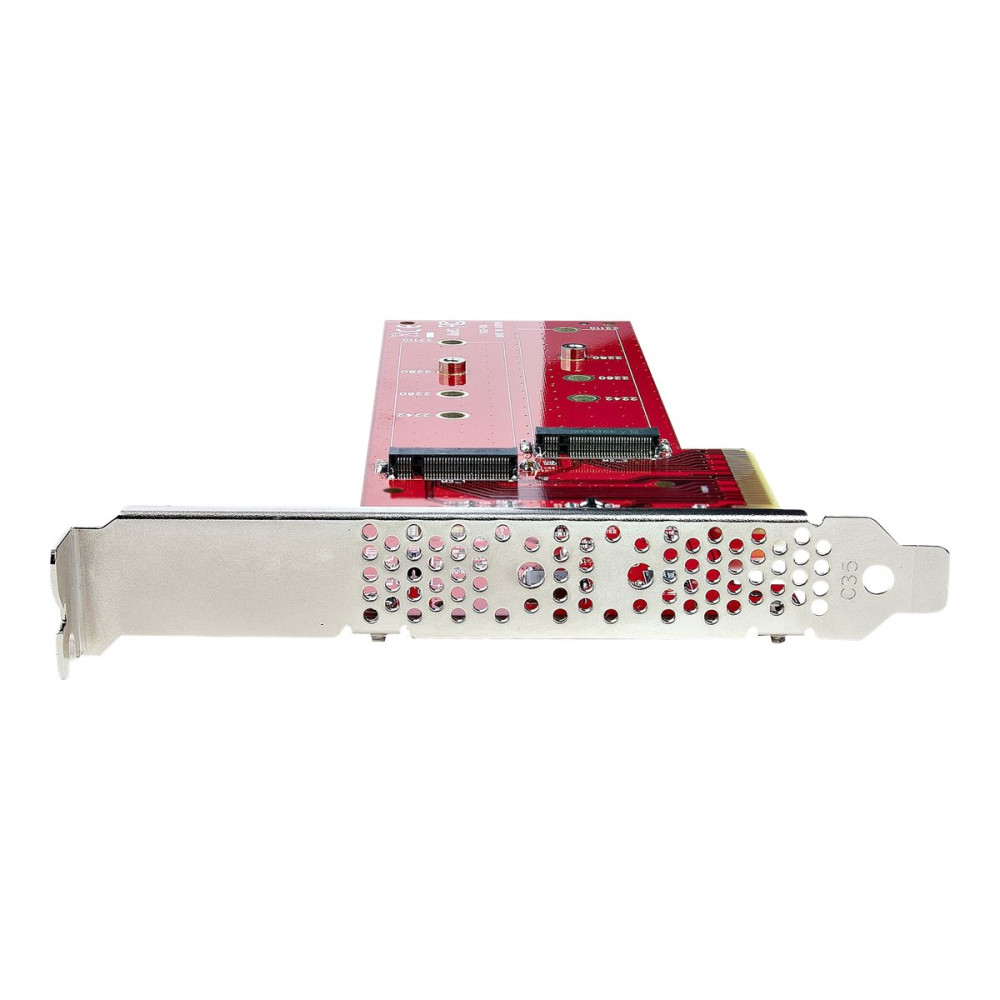 Produktbild för StarTech.com Dual M.2 PCIe SSD Adapter Card, x8 / x16 Dual NVMe or AHCI M.2 SSD to PCI Express 4.0, Up to 7.8GBps/Drive, For 2242/2260/2280/22110mm PCIe M-Key M2 SSDs, Bifurcation Required - PC/Linux Compatible (DUAL-M2-PCIE-CARD-B) - gränssnittsadapter -