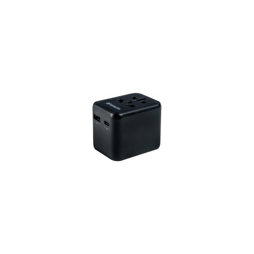 Produktbild för Verbatim UTA-02 strömadapter - USB, BS 1362, USB-C - 20 watt