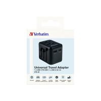 Produktbild för Verbatim UTA-02 strömadapter - USB, BS 1362, USB-C - 20 watt