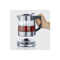 Produktbild för SEVERIN WK 3473 Deluxe Mini - tebryggare/kittel - glass/brushed stainless steel/black