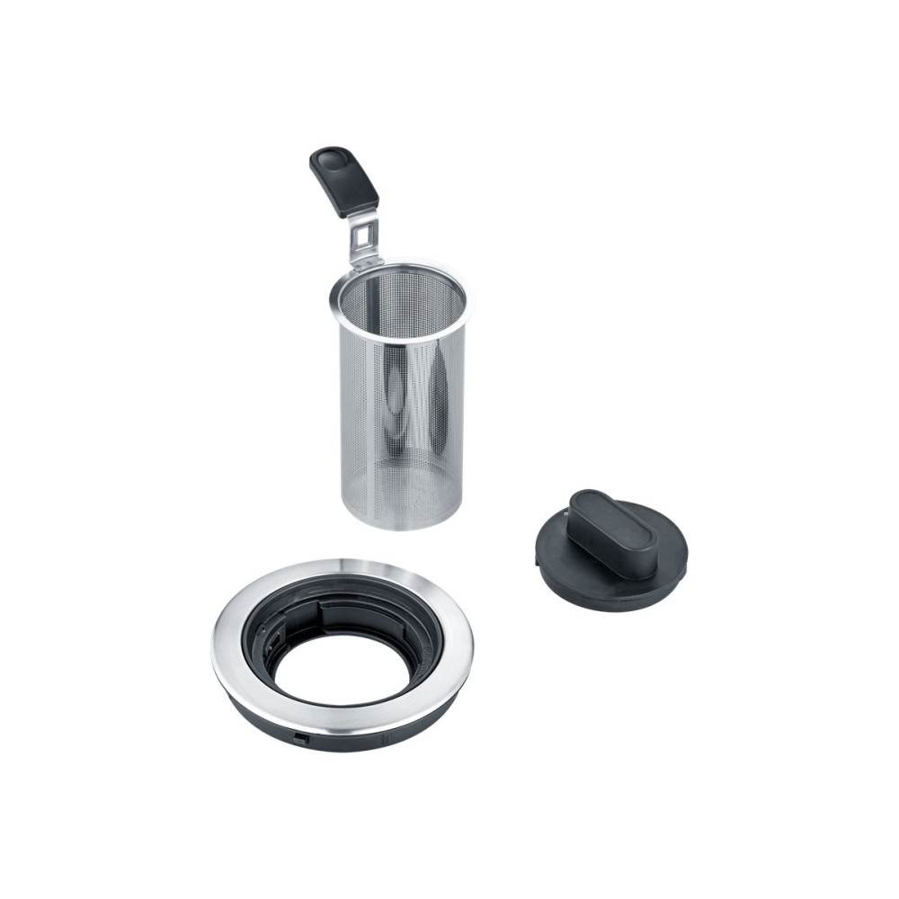 Produktbild för SEVERIN WK 3473 Deluxe Mini - tebryggare/kittel - glass/brushed stainless steel/black