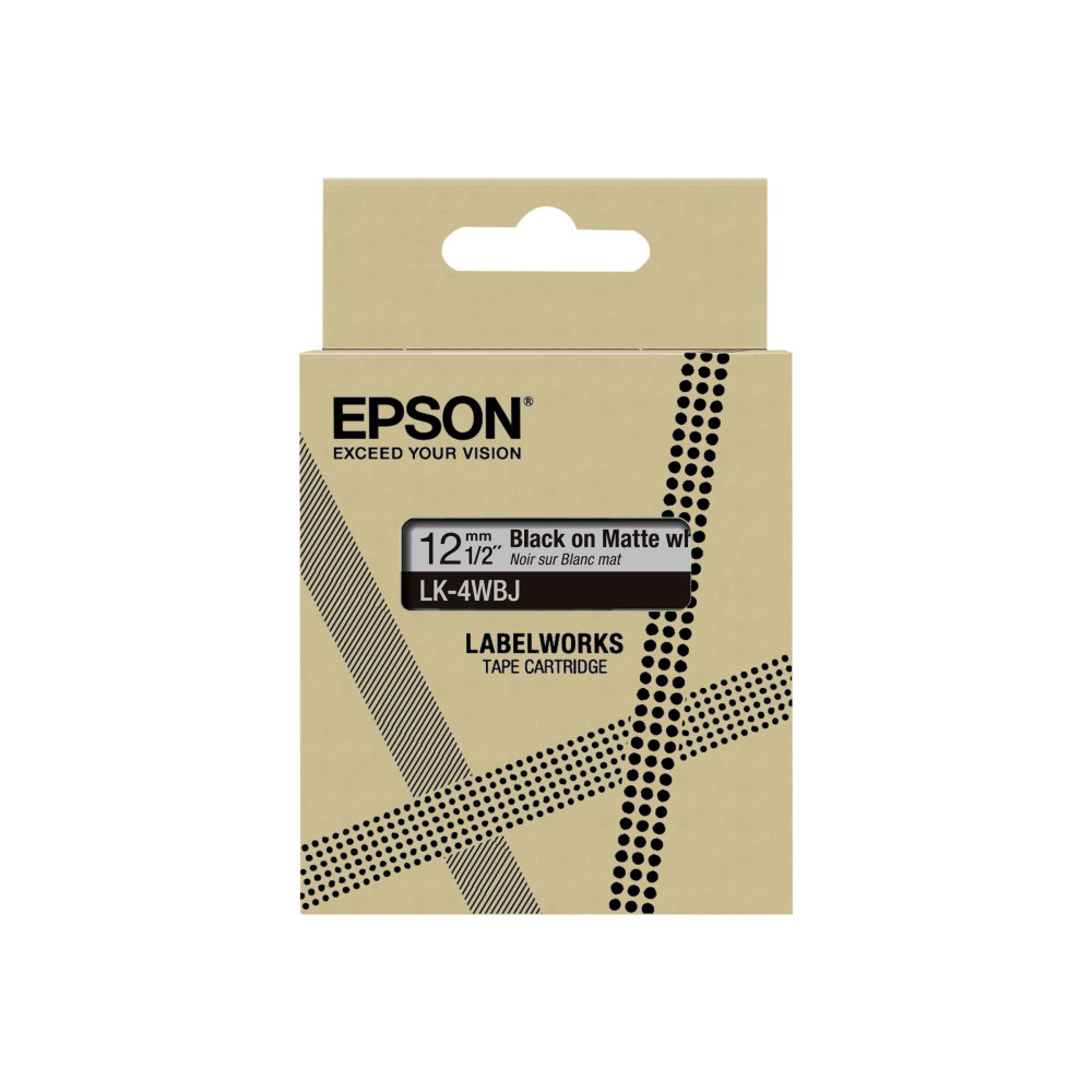 Produktbild för Epson LabelWorks LK-4WBJ - bandpatron - 1 kassett(er) - Rulle (1,2 cm x 8 m)