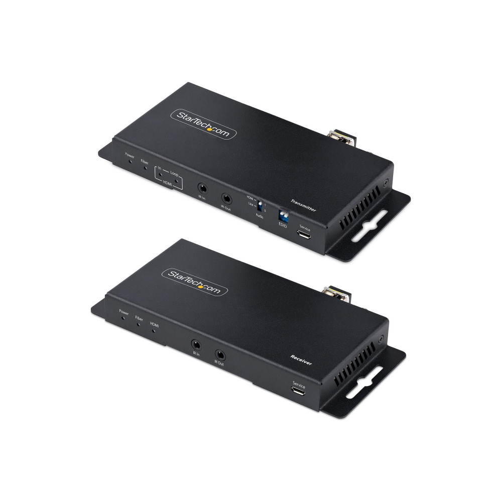 Produktbild för StarTech.com 4K HDMI over Fiber Extender Kit, 4K 60Hz up to 3300ft/1km (Single Mode) or 1000ft/300m (Multimode) LC Fiber Optic, HDR/HDCP, Audio/RS232/IR Extender, HDMI Video Extender - Transmitter and Receiver Kit (ST121HD20FXA2) - video/ljud/infrarröd/nä