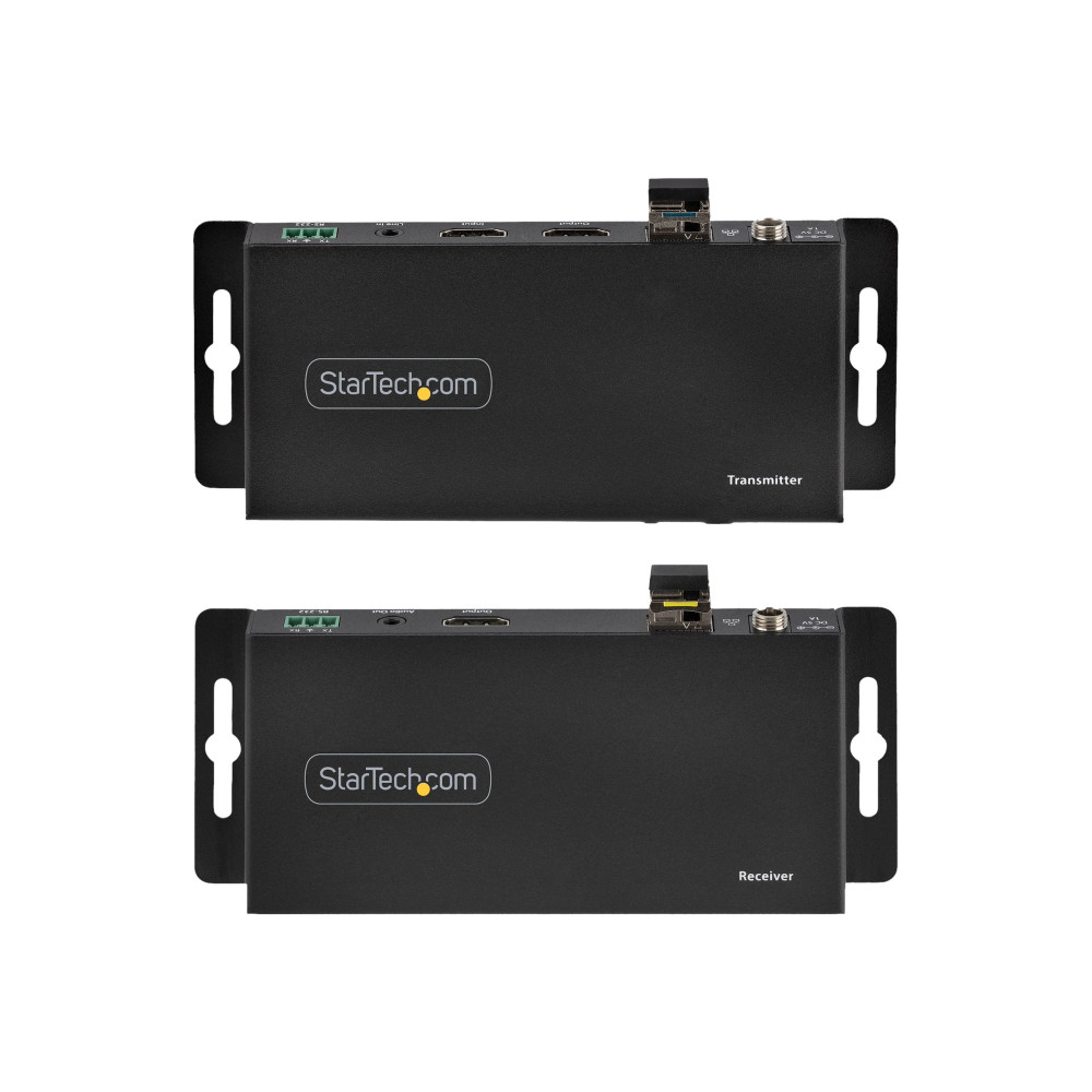 Produktbild för StarTech.com 4K HDMI over Fiber Extender Kit, 4K 60Hz up to 3300ft/1km (Single Mode) or 1000ft/300m (Multimode) LC Fiber Optic, HDR/HDCP, Audio/RS232/IR Extender, HDMI Video Extender - Transmitter and Receiver Kit (ST121HD20FXA2) - video/ljud/infrarröd/nä