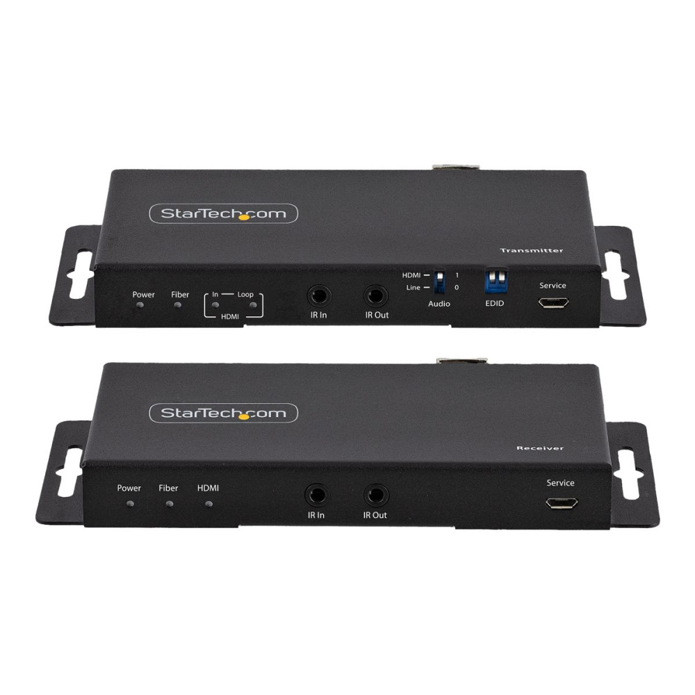 Produktbild för StarTech.com 4K HDMI over Fiber Extender Kit, 4K 60Hz up to 3300ft/1km (Single Mode) or 1000ft/300m (Multimode) LC Fiber Optic, HDR/HDCP, Audio/RS232/IR Extender, HDMI Video Extender - Transmitter and Receiver Kit (ST121HD20FXA2) - video/ljud/infrarröd/nä