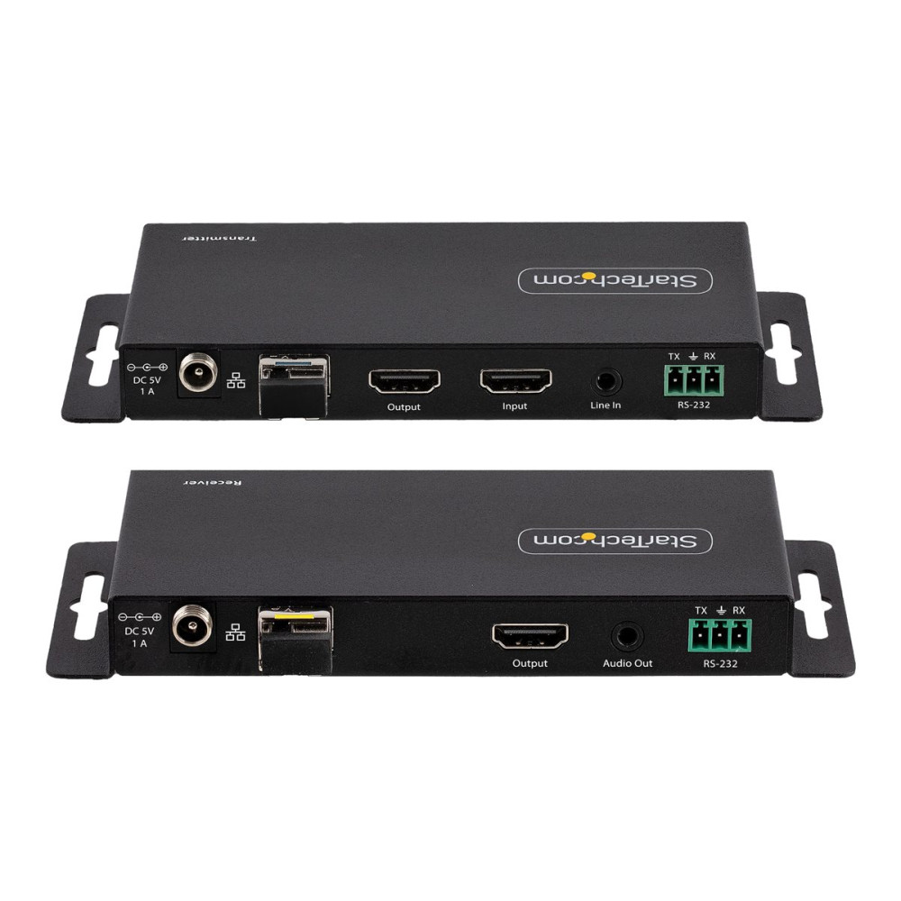 Produktbild för StarTech.com 4K HDMI over Fiber Extender Kit, 4K 60Hz up to 3300ft/1km (Single Mode) or 1000ft/300m (Multimode) LC Fiber Optic, HDR/HDCP, Audio/RS232/IR Extender, HDMI Video Extender - Transmitter and Receiver Kit (ST121HD20FXA2) - video/ljud/infrarröd/nä