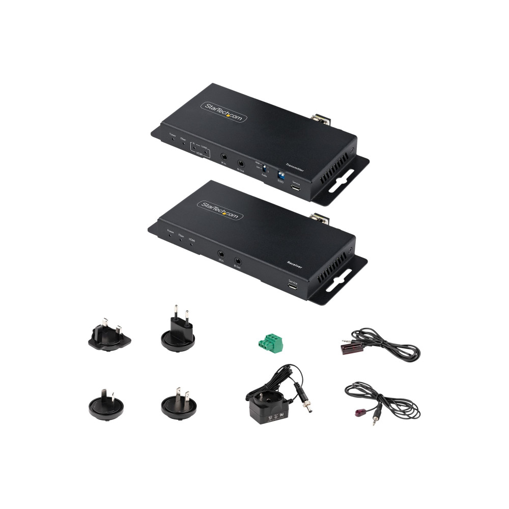 Produktbild för StarTech.com 4K HDMI over Fiber Extender Kit, 4K 60Hz up to 3300ft/1km (Single Mode) or 1000ft/300m (Multimode) LC Fiber Optic, HDR/HDCP, Audio/RS232/IR Extender, HDMI Video Extender - Transmitter and Receiver Kit (ST121HD20FXA2) - video/ljud/infrarröd/nä