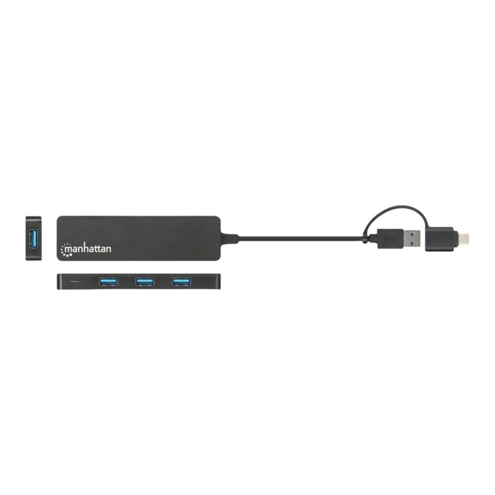 Produktbild för Manhattan - hubb - combo USB-A och USB-C - 4 portar