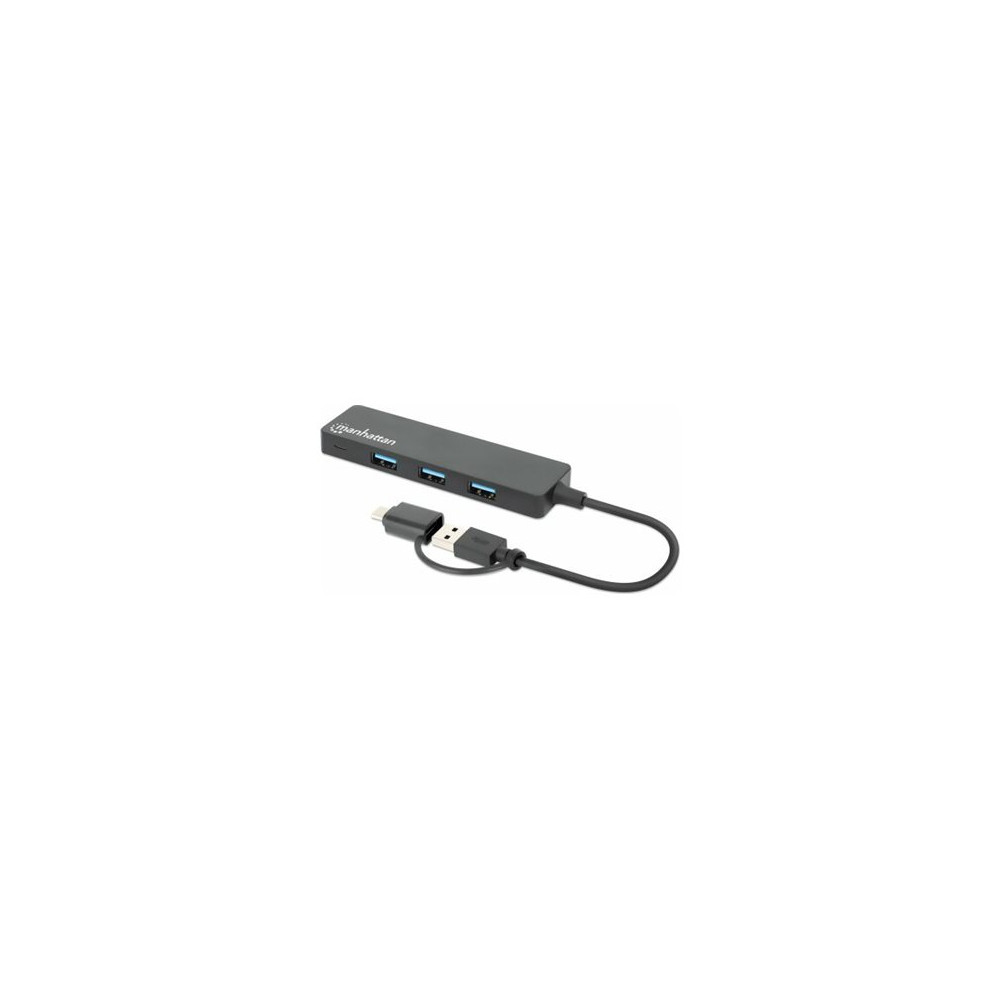 Produktbild för Manhattan - hubb - combo USB-A och USB-C - 4 portar