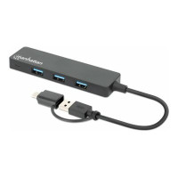Produktbild för Manhattan - hubb - combo USB-A och USB-C - 4 portar