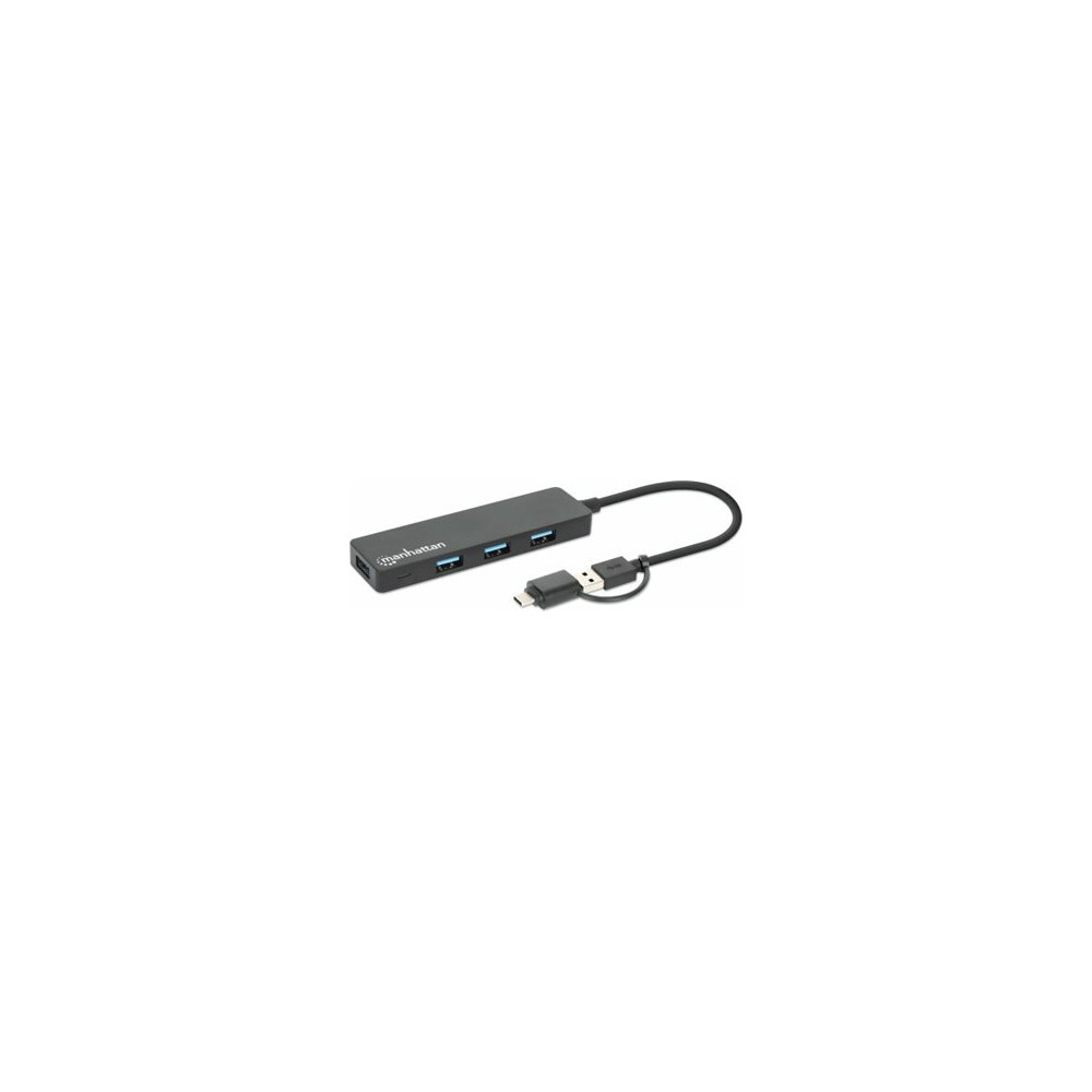 Produktbild för Manhattan - hubb - combo USB-A och USB-C - 4 portar