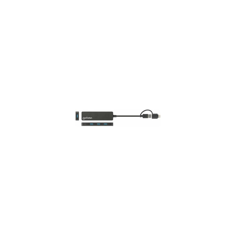 Produktbild för Manhattan - hubb - combo USB-A och USB-C - 4 portar