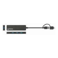 Produktbild för Manhattan - hubb - combo USB-A och USB-C - 4 portar