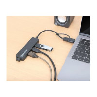Produktbild för Manhattan - hubb - combo USB-A och USB-C - 4 portar