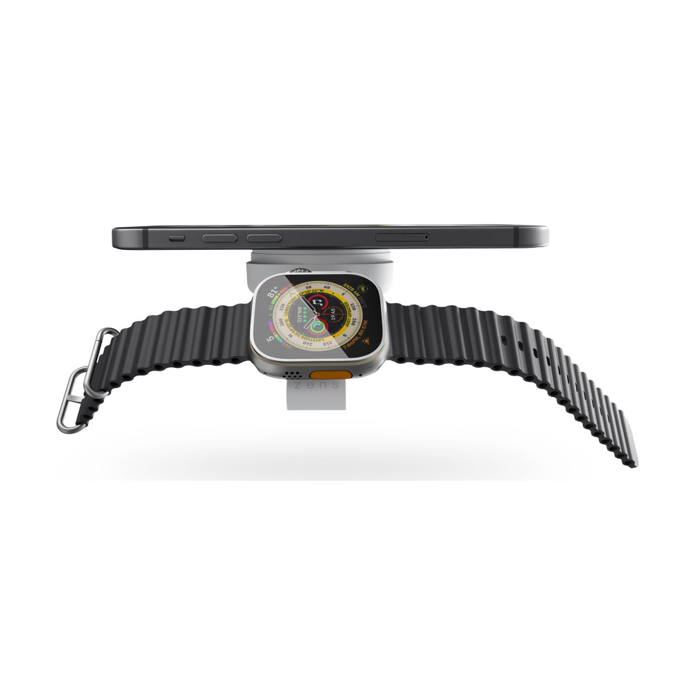 Produktbild för ZENS 2-in-1 trådlös laddningsplatta - 2-i-1 MagSafe + Watch - 20 Watt