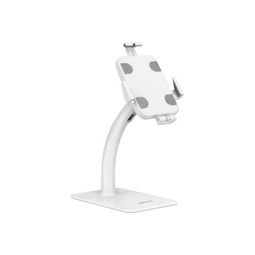 Manhattan Manhattan Desktop Kiosk Stand (Anti theft) for Tablet and iPad, Universal, 360° Rotation, Tilt +20° to -110°, White, Lockable, Countertop Holder for 7.9" to 11" Tablets, Extendable clamps: height 200 to 246mm/width 129 to 181mm, Lifetime warranty ställ - 