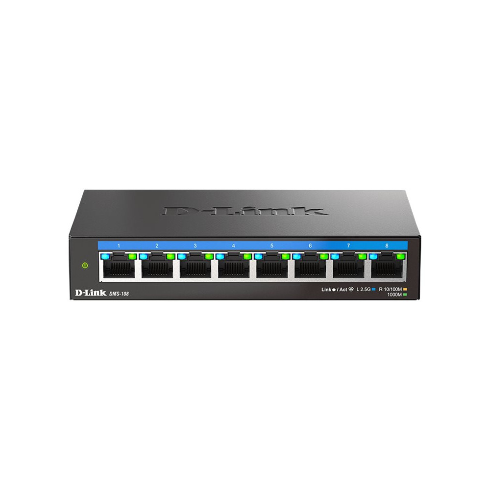 Produktbild för D-Link DMS-108 - switch - 8 portar - ohanterad