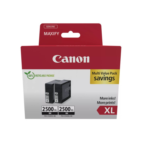 CANON Canon PGI-2500XL BK Twin Pack - 2-pack - XL - svart - original - bläcktank
