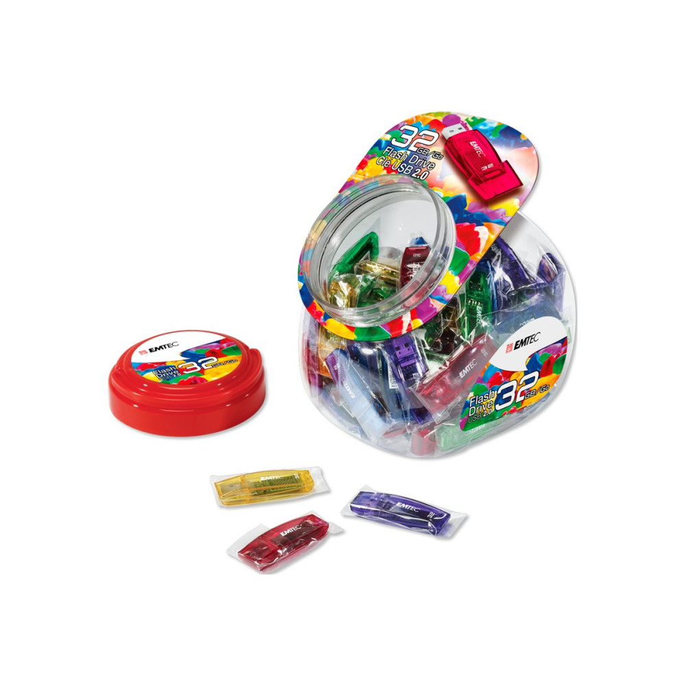 Produktbild för EMTEC C410 Color Mix Candy jar - USB flash-enhet - 32 GB