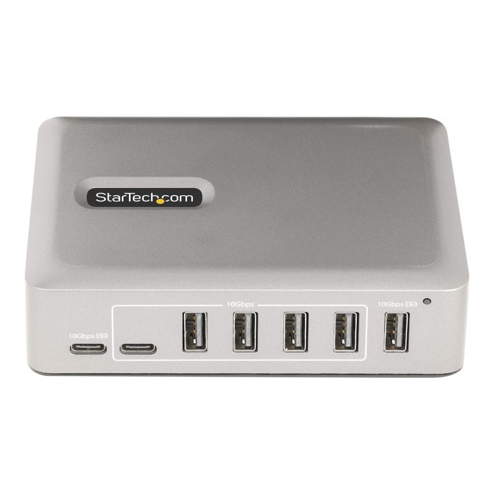 Produktbild för StarTech.com 7-Port USB-C Hub, 5x USB-A + 2x USB-C, Self-Powered w/ 65W Power Supply, USB 3.1 10Gbps Hub w/ BC1.2 Charging, Desktop/Laptop USB Hub with 3ft Locking USB-IF Certified Cable - USB Expansion Hub (10G5A2CS-USB-C-HUB) - hubb - 7 portar