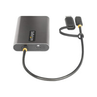 Produktbild för StarTech.com USB-C to Dual-HDMI Adapter, USB-C or A to 2x HDMI, 4K 60Hz, 100W PD Pass-Through, 1ft (30cm) Built-in Cable, External Video Graphics Adapter - USB to HDMI Multi-Monitor Converter for Laptop (109B-USBC-HDMI) - videokort - HDMI / USB - TAA-komp
