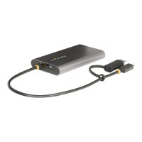Produktbild för StarTech.com USB-C to Dual-HDMI Adapter, USB-C or A to 2x HDMI, 4K 60Hz, 100W PD Pass-Through, 1ft (30cm) Built-in Cable, External Video Graphics Adapter - USB to HDMI Multi-Monitor Converter for Laptop (109B-USBC-HDMI) - videokort - HDMI / USB - TAA-komp