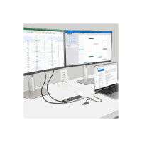 Produktbild för StarTech.com USB-C to Dual-HDMI Adapter, USB-C or A to 2x HDMI, 4K 60Hz, 100W PD Pass-Through, 1ft (30cm) Built-in Cable, External Video Graphics Adapter - USB to HDMI Multi-Monitor Converter for Laptop (109B-USBC-HDMI) - videokort - HDMI / USB - TAA-komp