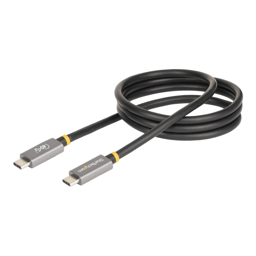 Produktbild för StarTech.com 3ft (1m) USB4 Cable, USB-IF Certified USB-C Cable, 40 Gbps, USB Type-C Data Transfer Cable, 100W Power Delivery, 8K 60Hz, Compatible w/Thunderbolt 4/3/USB 3.2 - USB C to C cable (CC1M-40G-USB-CABLE) - USB typ C-kabel - USB-C till USB-C - 1 m