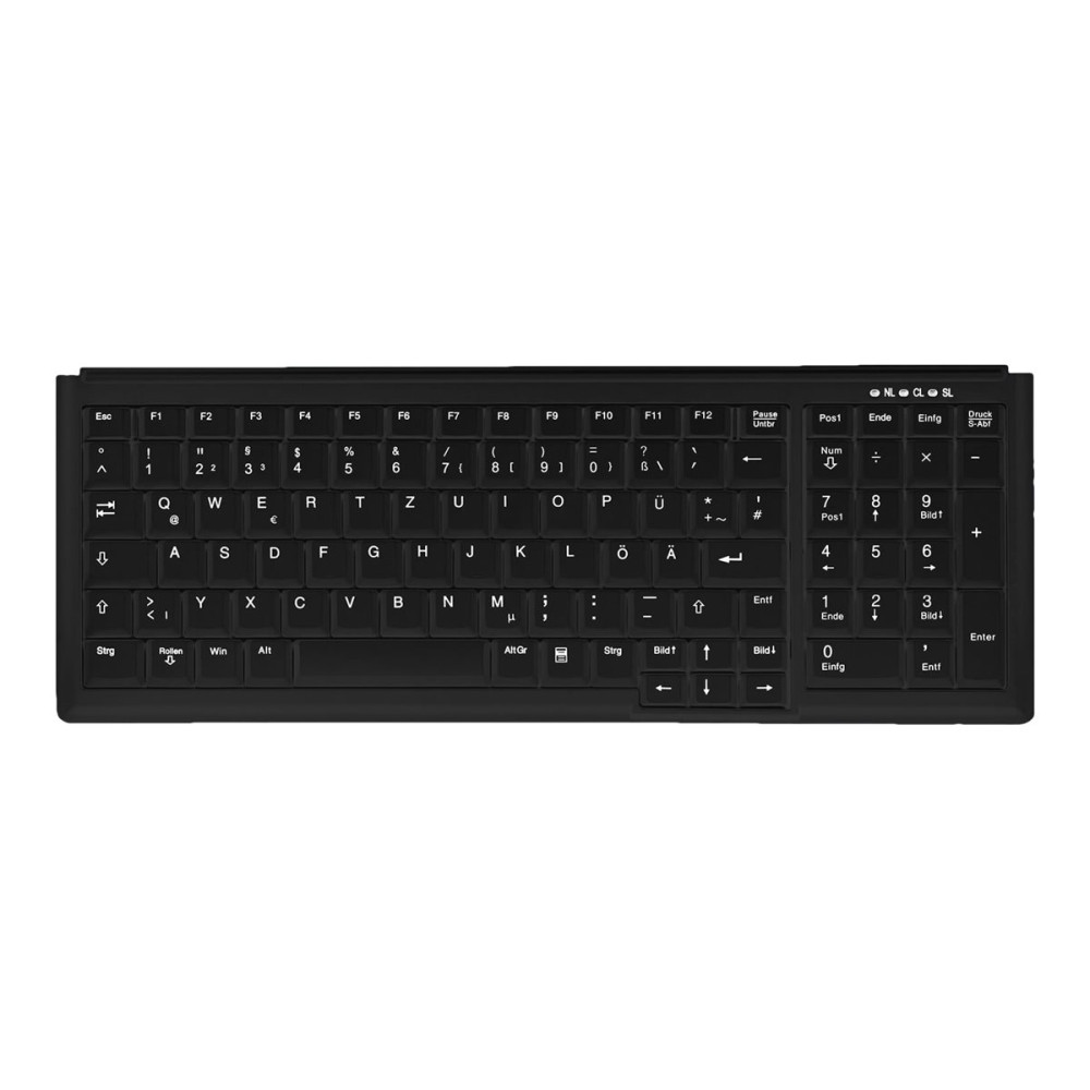 Produktbild för Contour Active Key Industrial AK-7000 - tangentbord - medicinsk, hygienisk design compact - tysk - svart Inmatningsenhet