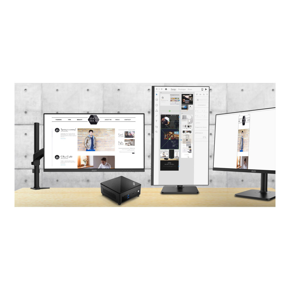Produktbild för MSI Cubi 5 12M 001BEU - mini-PC Core i7 1255U 1.7 GHz - 0 GB - ingen HDD