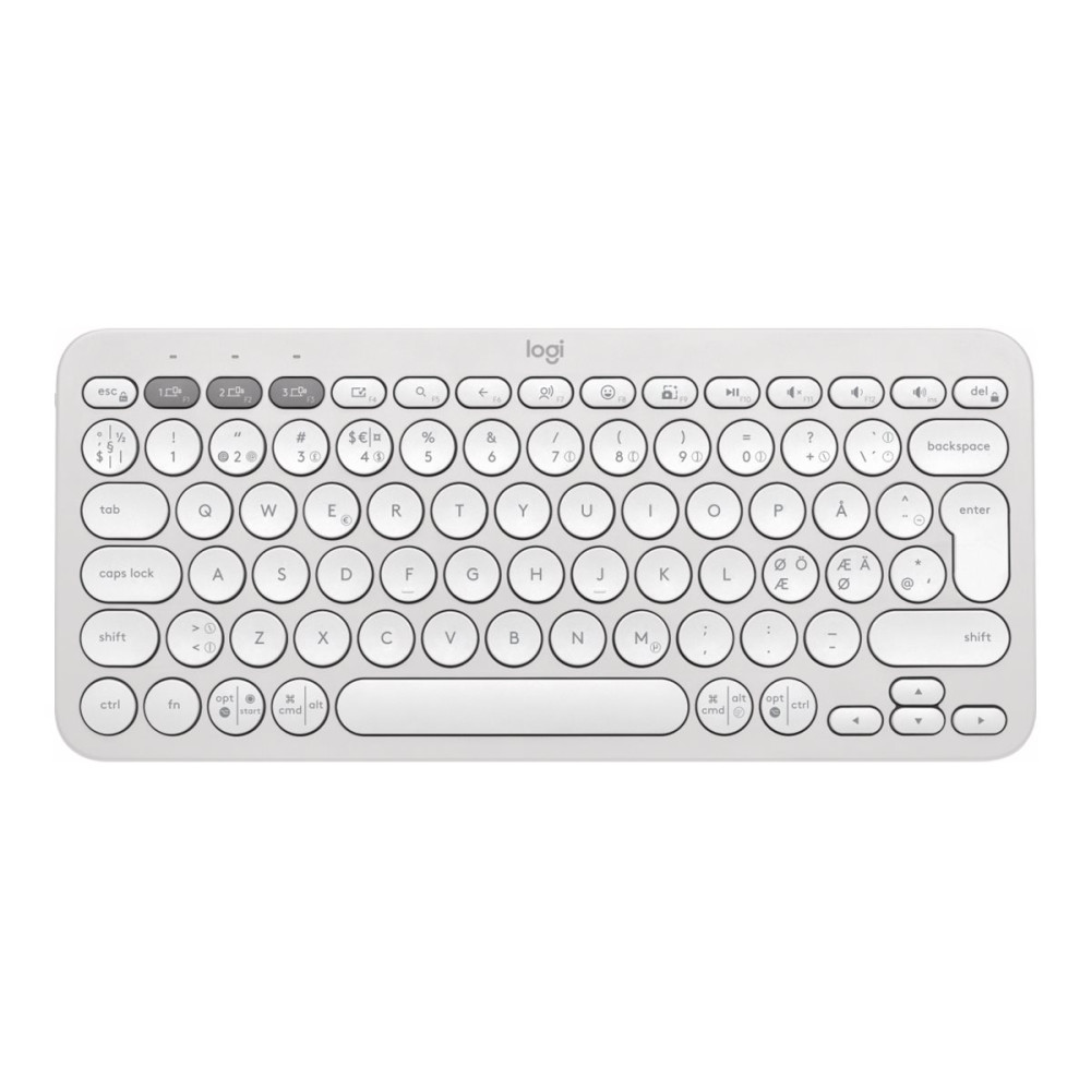 Produktbild för Logitech Pebble Keys 2 K380s - tangentbord - QWERTY - nordiskt (danska/finska/norska/svenska) - tonal white Inmatningsenhet