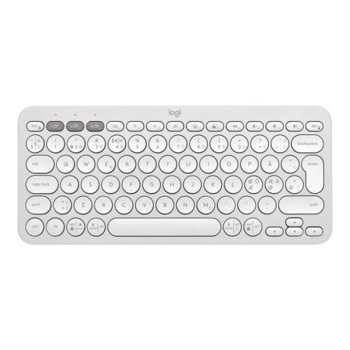 Logitech Logitech Pebble Keys 2 K380s - tangentbord - QWERTY - nordiskt (danska/finska/norska/svenska) - tonal white Inmatningsenhet