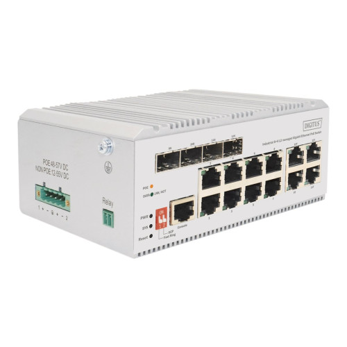 Digitus DIGITUS - switch - industrial, L2 - 8 portar - Administrerad