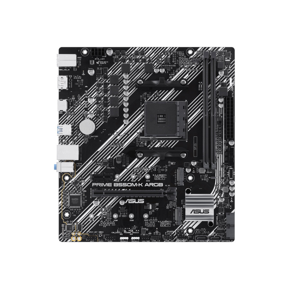 Produktbild för ASUS PRIME B550M-K ARGB - moderkort - micro ATX - Socket AM4 - AMD B550