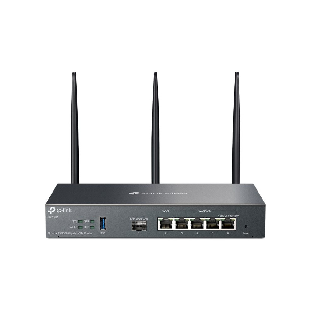 Produktbild för TP-Link Omada ER706W V1 - trådlös router - Wi-Fi 6 - skrivbordsmodell, väggmonterbar