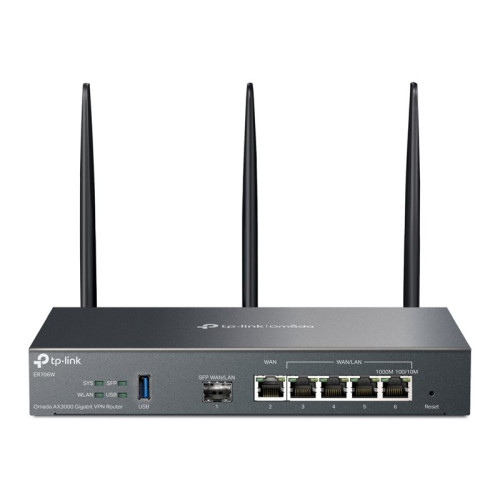 TP-LINK Technologies TP-Link Omada ER706W V1 - trådlös router - Wi-Fi 6 - skrivbordsmodell, väggmonterbar