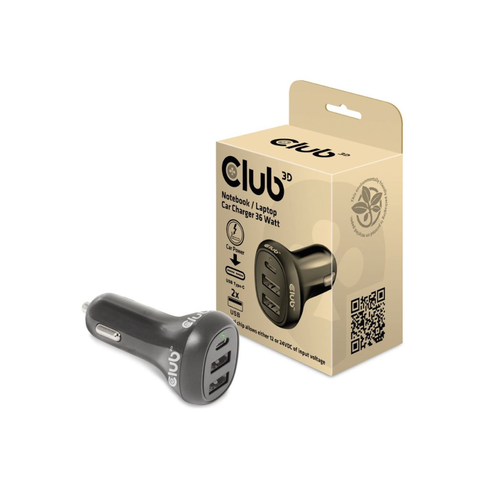 Produktbild för Club 3D CAC-1921 - strömadapter för bil - 36 Watt