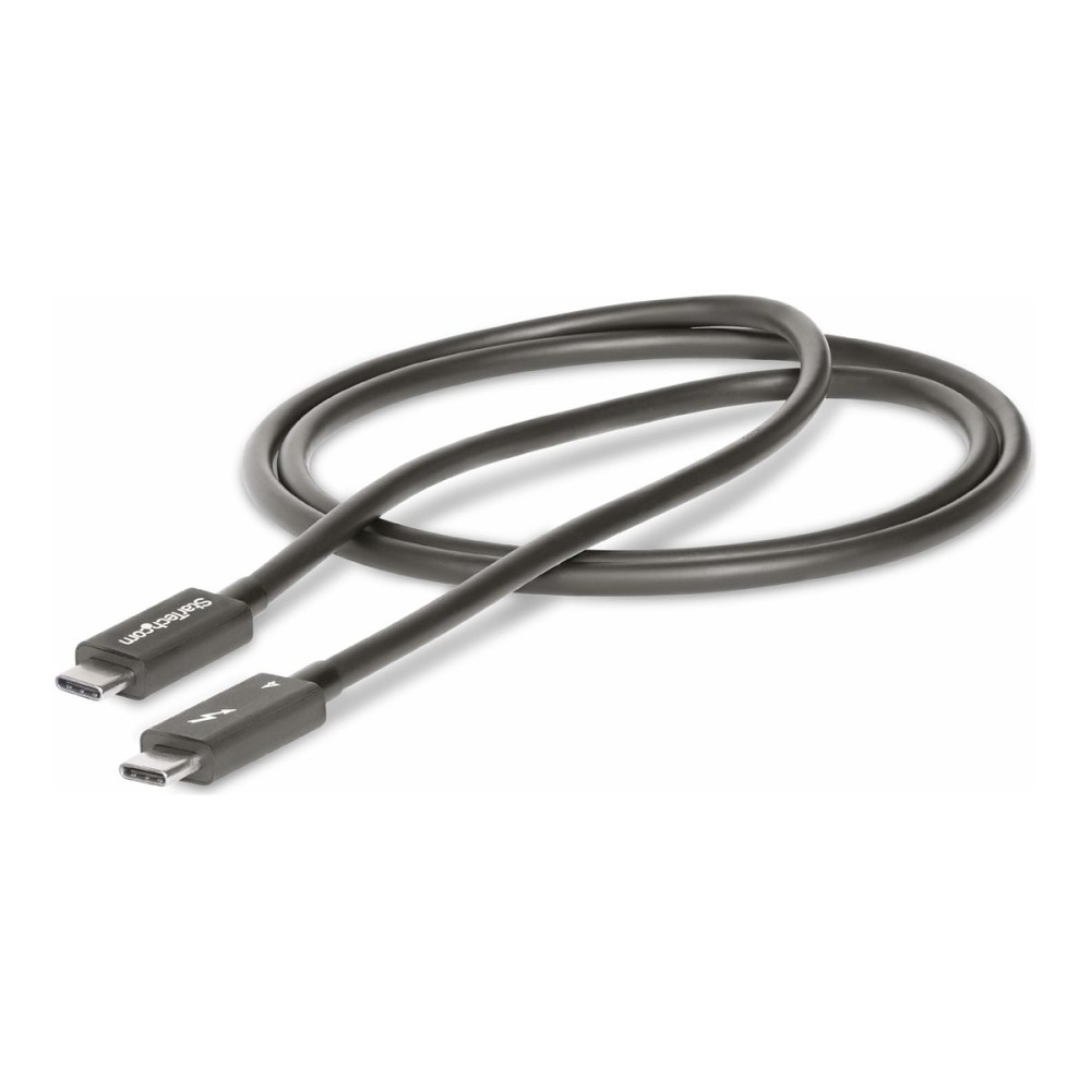 Produktbild för StarTech.com 3ft (1m) Thunderbolt 4 Cable, 40Gbps, 100W Power Delivery, 4K/8K Video, Intel-Certified Thunderbolt Cable - Compatible w/ USB 4/Thunderbolt 4/ USB 3.2/ USB Type-C/DisplayPort/Thunderbolt 3 (TBLT4MM1M) - Thunderbolt-kabel - Thunderbolt 4 till 