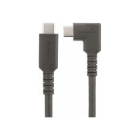 Produktbild för StarTech.com 1.6ft (50cm) Rugged Right Angle USB-C Cable, USB 3.2 Gen 2 (10 Gbps), USB C to C Data Transfer Cable, 4K 60Hz DP Alt Mode, 100W Power Delivery - 90 Degree USB-C Cable (RUSB31CC50CMBR) - USB typ C-kabel - USB-C till USB-C - 50 cm